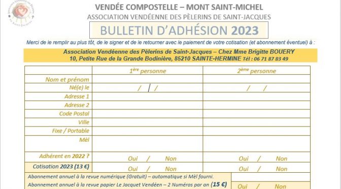 Bulletin Adhésion 2023